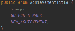 backend enum of possible achievements