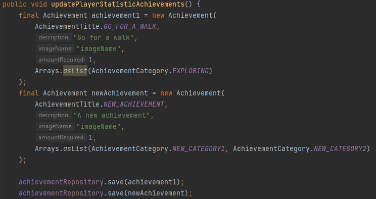 Achievement creation