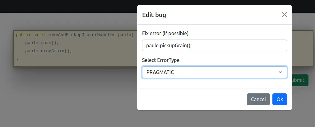 fix bug screenshot