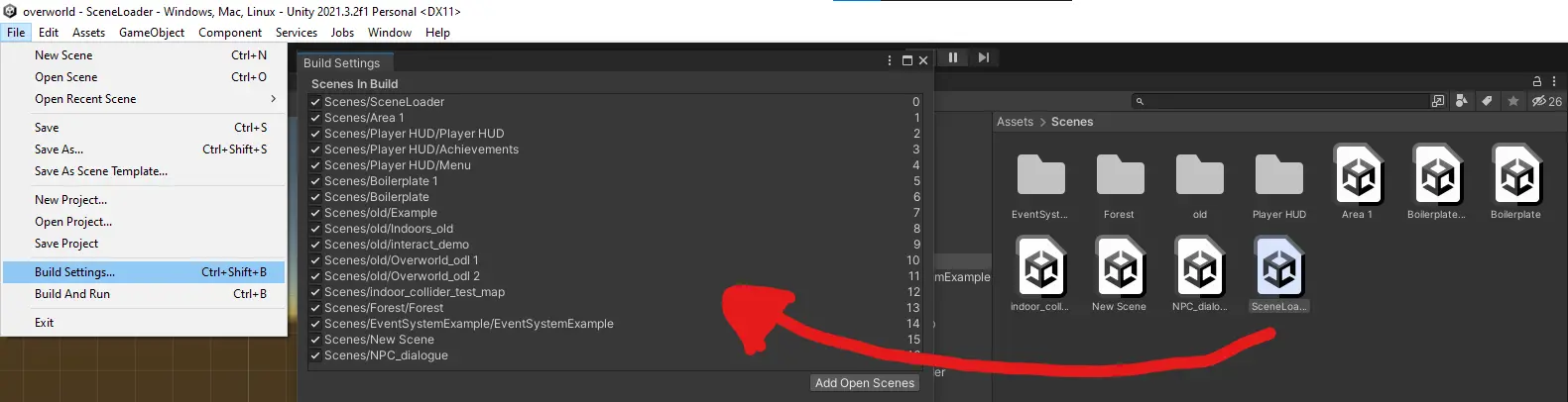 build settings