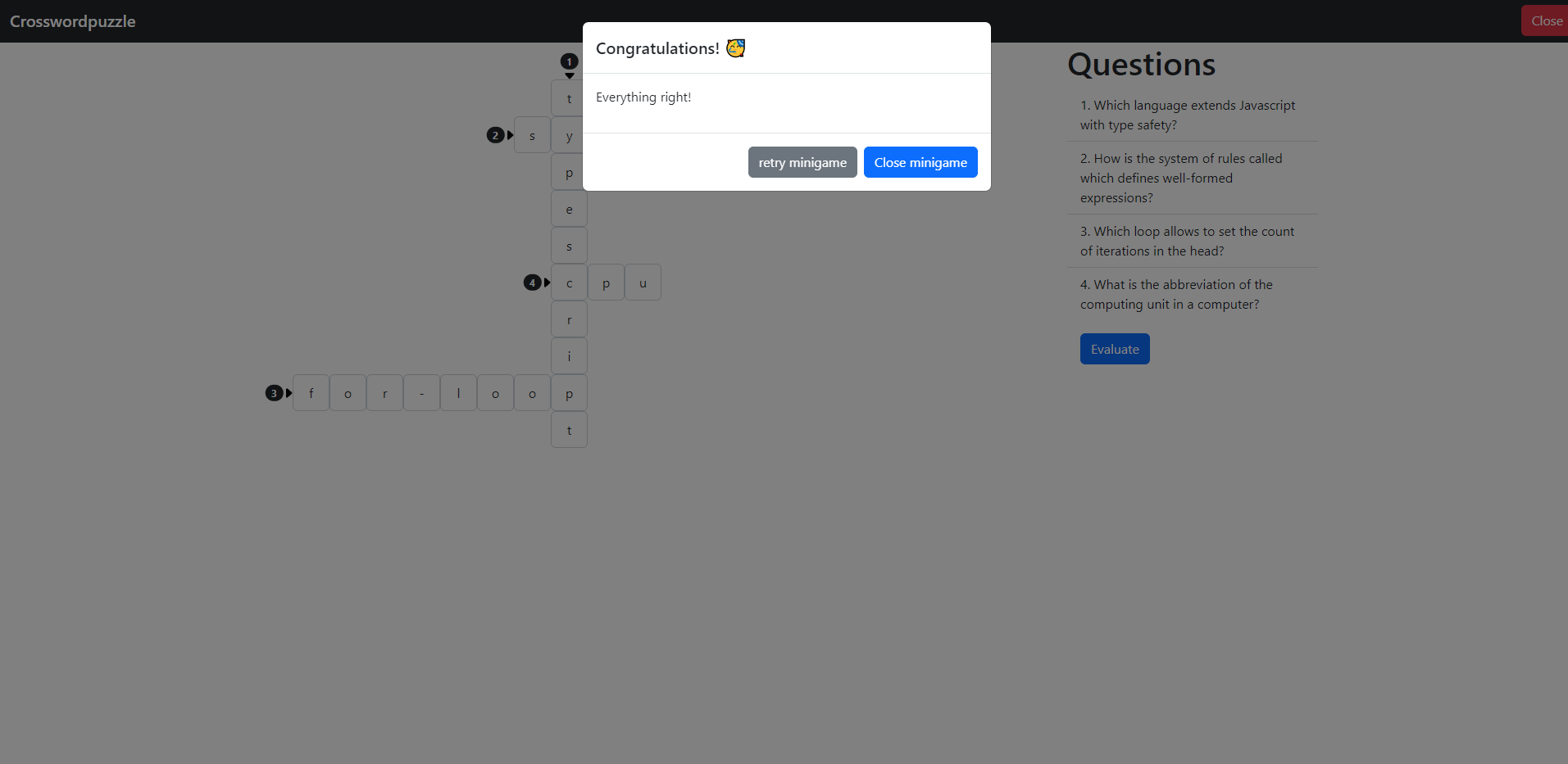 feedback screenshot