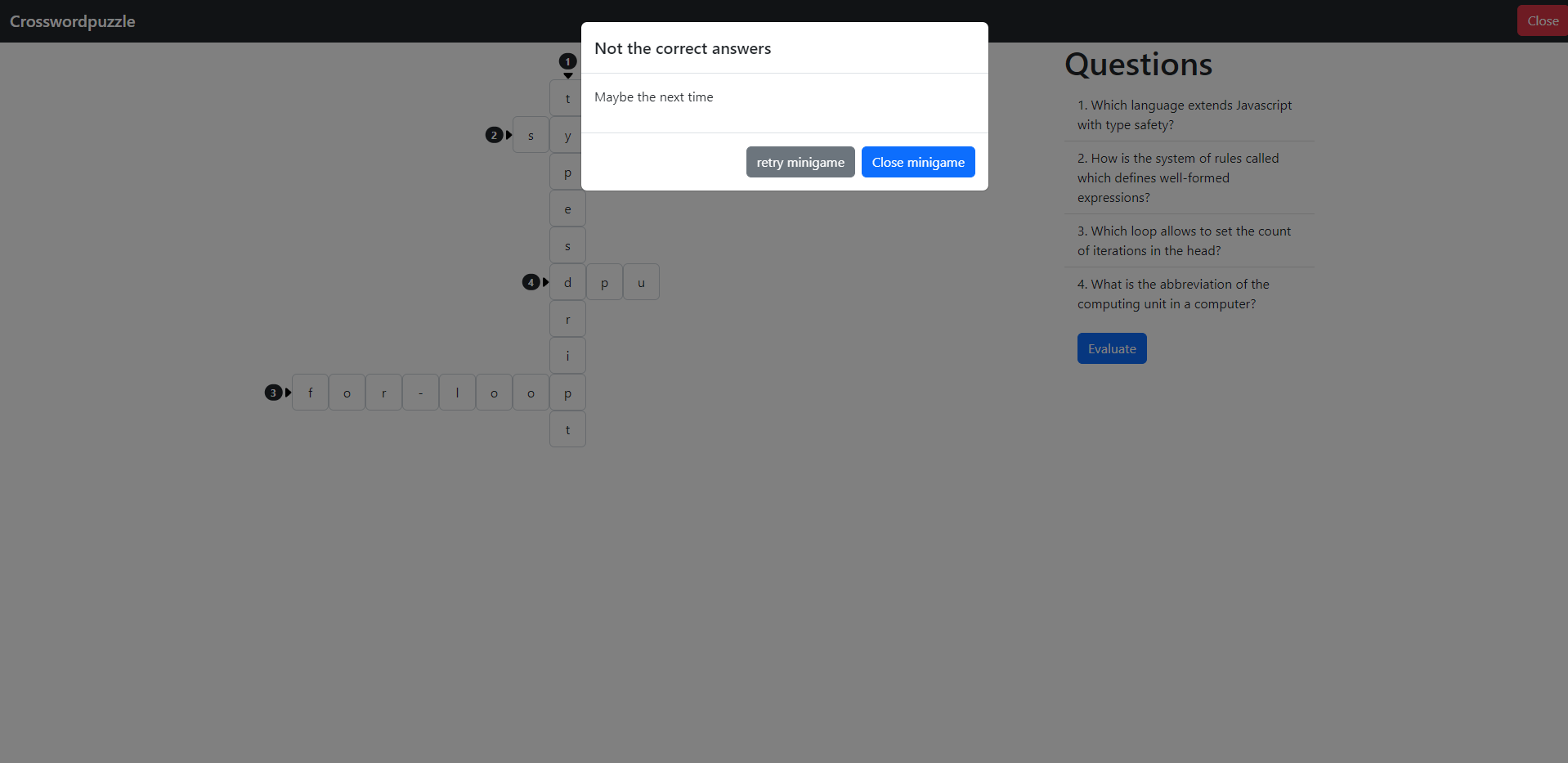 feedback screenshot