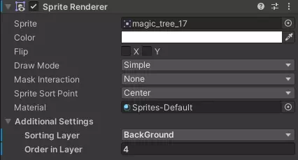 Sprite renderer component